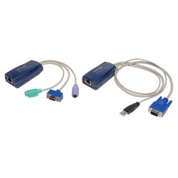 0DT23010 Mini USB VGA over Cat5 UTP KVM Console Verlengings Kit - 230 ft. / 70 m.