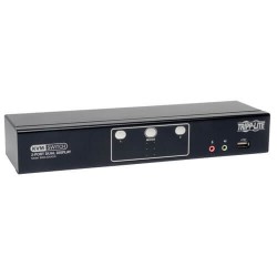 B004-2DUA2-K 2-Port Dual Monitor DVI KVM Switch, TAA, GSA with Audio and USB 2.0 Hub, Cables included
