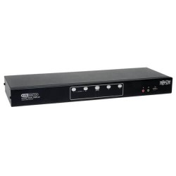 B004-2DUA4-K 4-Port Dual Monitor DVI KVM Switch with Audio and USB 2.0 Hub, Cables included