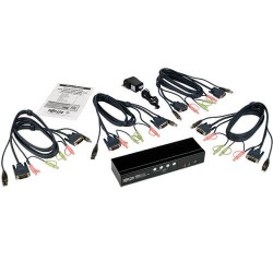 B004-DUA4-HR-K 4-Port DVI Dual-Link / USB KVM Switch with Audio and Cables