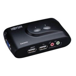 B004-VUA2-K-R 2-Port Compact USB KVM Switch with Audio and Cable
