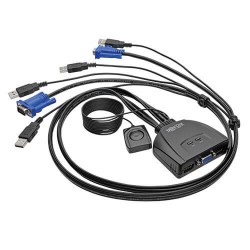 B032-VU2 2-Port USB/VGA Cable KVM Switch with Cables and USB Peripheral Sharing