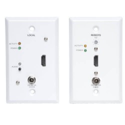 B126-1A1-WP HDMI over Cat5/6 Active Extender Kit, Wallplate Transmitter & Receiver for Video and Audio, 1080p @60Hz up to 150-ft., TAA