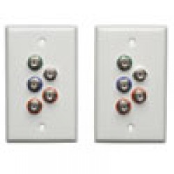 B136-101-WP-1 Component Video with Stereo Audio over Cat5/Cat6 Extender Kit, Wallplate Transmitter and Receiver, Up to 700-ft.