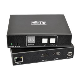 B160-201-HSI HDMI over IP Extender Kit with Built-in 2-Port Splitter, RS-232 Serial and IR Control, 1080p @ 60 Hz, 328 ft. (100 m), TAA