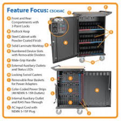 CSC45AC 45-Device AC Mobile Charging Cart – Laptops and Chromebooks, 120V, NEMA 5-15P, 10 ft. Cord, Black. 110-VOLT MODEL ONLY AVAILABLE BY SPECIAL ORDER, CALL OR MAIL US!