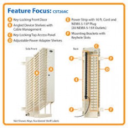 CST20AC 20-Device AC Charging Station Tower for Chromebooks - Open Frame, White