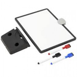 DMWP811VESAMB Magnetisch Droog-Wisbaar Whiteboard met Zwart Frame, Standaard, VESA Montagepunten & 3 Stiften (Red/Blue/Black)