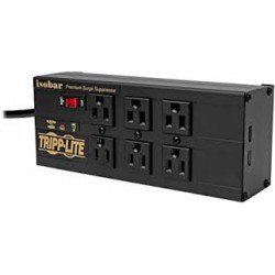 IBAR6ULTRAUSBB Isobar 6-Outlet Surge Protector - 10 ft. Cord, Right-Angle Plug, 3840 Joules, 2 USB Ports, Metal Housing