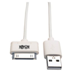 M110-003-WH USB Sync/Charge Cable with Apple 30-Pin Dock Connector, White, 3 ft. (1 m)