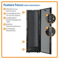 MDA1F38UPX00001 EdgeReady™ Micro Data Center - 38U, (2) 3 kVA UPS Systems (N+N), Network Management and Dual PDUs, 120V Assembled/Tested Unit