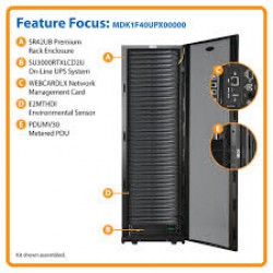MDA1F40UPX00000 EdgeReady™ Micro Data Center - 40U, 3 kVA UPS, Network Management and PDU, 120V Assembled/Tested Unit