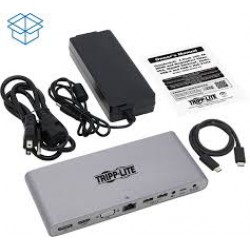 MTB3-DOCK-02 Thunderbolt 3 Dock, Dual Display - 4K 60 Hz, UHD, HDMI, DP, VGA, USB 3.2 Gen 1, USB-A/C Hub, GbE, Black