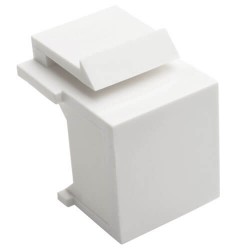 N040-010-WH Snap-In Blank Keystone Jack Insert, White, 10 Pack, TAA
