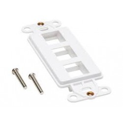N042D-003V-WH Center Plate Insert, Decora Style - Vertical, 3 Ports