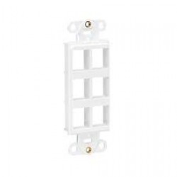N042D-006V-WH Center Plate Insert, Decora Style - Vertical, 6 Ports