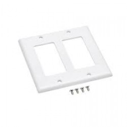 N042D-200-WH Double-Gang Faceplate, Decora Style - Vertical, White