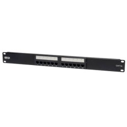 N052-012 12-Port 1U Rack-Mount Cat5e 110 Patch Panel, 568B, RJ45 Ethernet, TAA