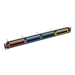 N053-024-RBGY 24-Port 1U Rack-Mount 110-Type Color-Coded Patch Panel, RJ45 Ethernet, 568B, Cat5/5e