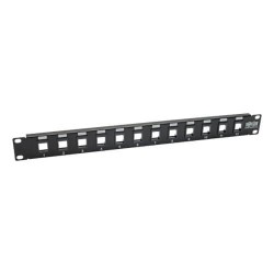 N062-012-KJ 12-Port 1U Rack-Mount Unshielded Blank Keystone/Multimedia Patch Panel, RJ45 Ethernet, USB, HDMI, Cat5e/6