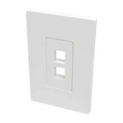 N080-102 2-Port Single-Gang Universal Keystone Wallplate, White, TAA
