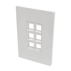 N080-106 6-Port Single-Gang Universal Keystone Wallplate, White, TAA