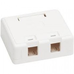 N082-002-WH Surface-Mount Box for Keystone Jacks - 2 Ports, White