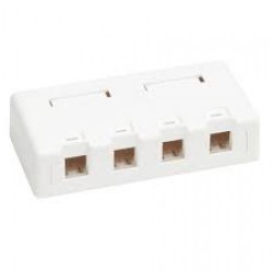 N082-004-WH Surface-Mount Box for Keystone Jacks - 4 Ports, White