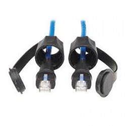 N200P-016BL-IND Industrial Cat6 UTP Ethernet Cable (RJ45 M/M), 100W PoE, CMR-LP, IP68, Blue, 16 ft.