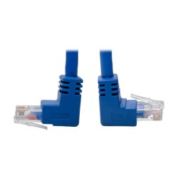 N204-001-BL-UD Cat6 UTP Patch Cable (RJ45), Up-Angle Male/Down-Angle Male - 1 ft., Gigabit, Molded, Blue