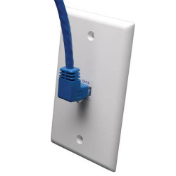 N204-005-BL-UP Cat6 Gigabit Molded Patch Cable (RJ45 Right Angle Up M to RJ45 M) - Blue, 5-ft.