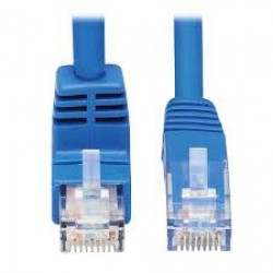 N204-015-BL-DN Down-Angle Cat6 Gigabit Molded UTP Ethernet Cable (RJ45 Right-Angle Down M to RJ45 M), Blue, 15 ft.