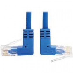 N204-S03-BL-UD Up/Down-Angle Cat6 Gigabit Molded Slim UTP Ethernet Cable (RJ45 Up-Angle M to RJ45 Down-Angle M), Blue, 3 ft.