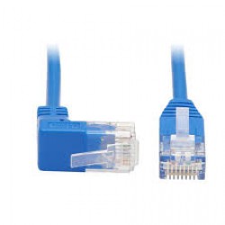 N204-S03-BL-UP Up-Angle Cat6 Gigabit Molded Slim UTP Ethernet Cable (RJ45 Right-Angle Up M to RJ45 M), Blue, 3 ft.