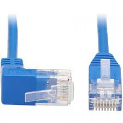 N204-S15-BL-UP Up-Angle Cat6 Gigabit Molded Slim UTP Ethernet Cable (RJ45 Right-Angle Up M to RJ45 M), Blue, 15 ft.