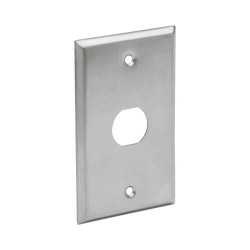 N206-FP01-IND Bulkhead Wall Plate, 1 Cutout, Industrial, Metal - Stainless Steel, IP44, Single Gang, TAA