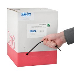 N224-01K-BK Cat6 Gigabit Bulk Solid-Core Plenum-Rated CMP Cable, Black, 1000 ft.