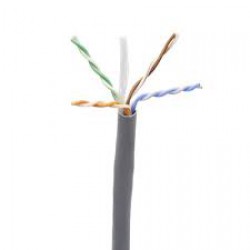 N224-01K-GY-LP5 Cat6 Gigabit Solid-Core UTP Bulk Ethernet Cable, CMP-LP 0.5A Plenum, 100W PoE/PoE++, Gray, 1000 ft.