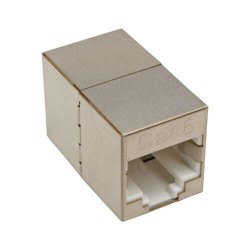 N234-001-SH Cat6 Straight-Through Modular Shielded Compact In-Line Coupler (RJ45 F/F), TAA