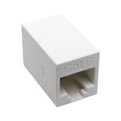 N234-001-WH Cat6 Straight-Through Modular Compact In-Line Coupler (RJ45 F/F), White, TAA