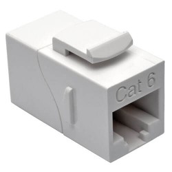 N235-001-WH Cat6 Straight-Through Modular In-Line Snap-In Coupler (RJ45 F/F), White, TAA