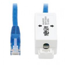 N237-P18N-WHSH Cat6 Junction Box Cable Assembly - Surface Mount, Unshielded, PoE+, RJ45/110 Punchdown, 18 in., Blue