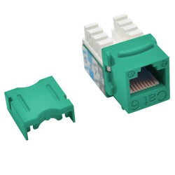 N238-001-GN Cat6/Cat5e 110 Style Punch Down Keystone Jack - Green, TAA