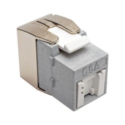 N238-001-GY-TFA Toolless Cat6a Keystone Jack, PoE/PoE+ Compliant, Shuttered - Gray, TAA