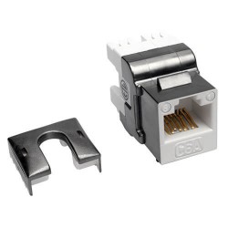 N238-001-WH-6A Cat6a 110-Style Punchdown RJ45 Keystone Jack, White, TAA