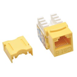 N238-001-YW Cat6/Cat5e 110 Style Punch Down Keystone Jack - Yellow, TAA