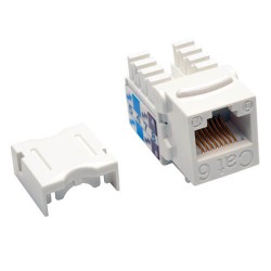 N238-025-WH Cat6/Cat5e 110 Style Punch Down Keystone Jack - White, 25-Pack, TAA