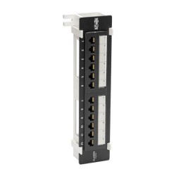 N250-P12 Cat6 Wall-Mount 12-Port Patch Panel - PoE+ Compliant, 110/Krone, 568A/B, RJ45 Ethernet, TAA