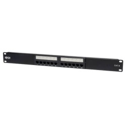 N252-012 12-Port 1U Rack-Mount Cat6/Cat5 110 Patch Panel 568B, RJ45 Ethernet, TAA