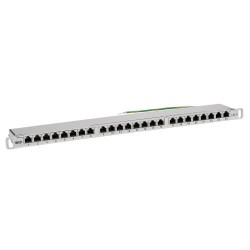 N252-024-HU-SHK Cat5e/Cat6 24-Port Patch Panel - Shielded, Krone IDC, 568A/B, RJ45 Ethernet, 0.5U Rack-Mount, TAA